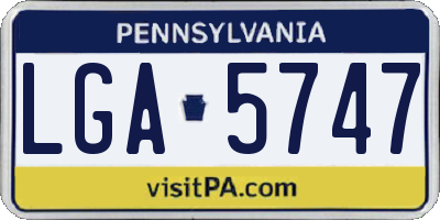 PA license plate LGA5747