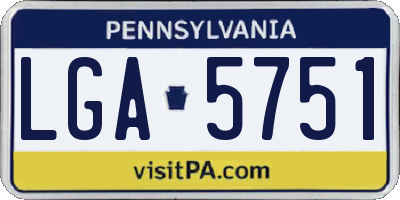 PA license plate LGA5751