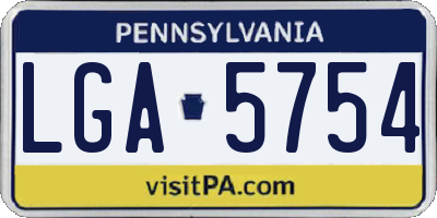 PA license plate LGA5754