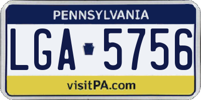 PA license plate LGA5756