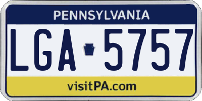 PA license plate LGA5757