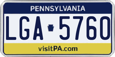 PA license plate LGA5760