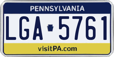 PA license plate LGA5761