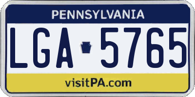 PA license plate LGA5765