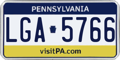 PA license plate LGA5766