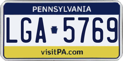 PA license plate LGA5769