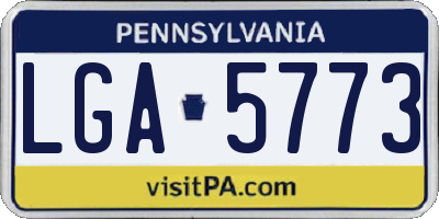PA license plate LGA5773