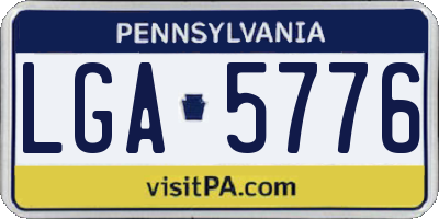 PA license plate LGA5776