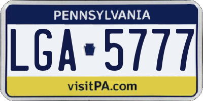 PA license plate LGA5777