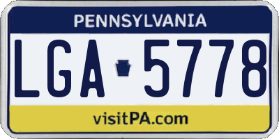 PA license plate LGA5778