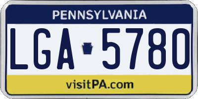 PA license plate LGA5780