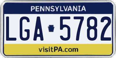 PA license plate LGA5782