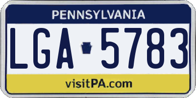 PA license plate LGA5783