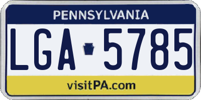 PA license plate LGA5785