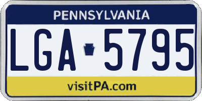PA license plate LGA5795