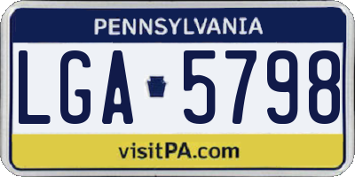 PA license plate LGA5798