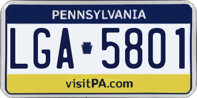 PA license plate LGA5801