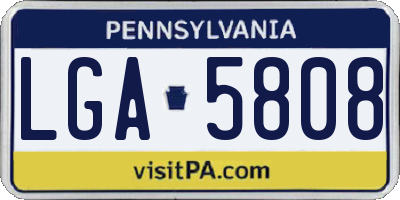 PA license plate LGA5808