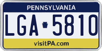 PA license plate LGA5810