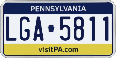 PA license plate LGA5811