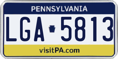 PA license plate LGA5813