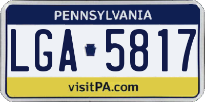 PA license plate LGA5817