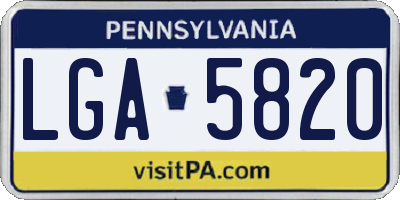PA license plate LGA5820