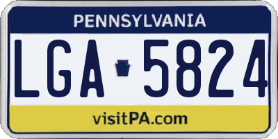 PA license plate LGA5824