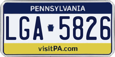 PA license plate LGA5826