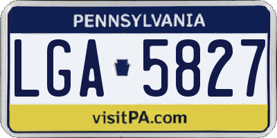 PA license plate LGA5827