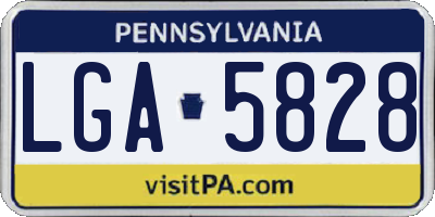PA license plate LGA5828