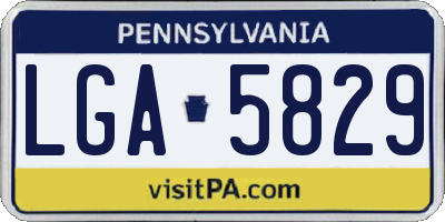PA license plate LGA5829