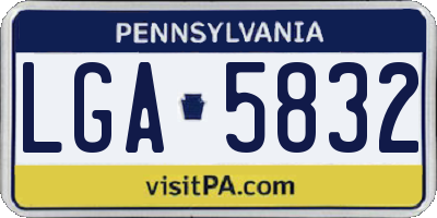 PA license plate LGA5832