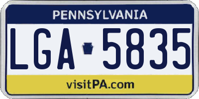 PA license plate LGA5835
