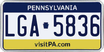 PA license plate LGA5836
