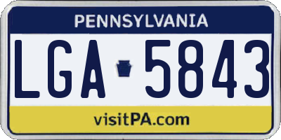 PA license plate LGA5843