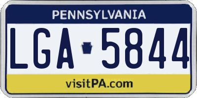 PA license plate LGA5844