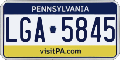 PA license plate LGA5845