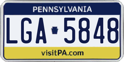 PA license plate LGA5848