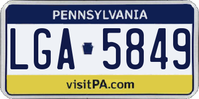 PA license plate LGA5849