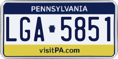 PA license plate LGA5851