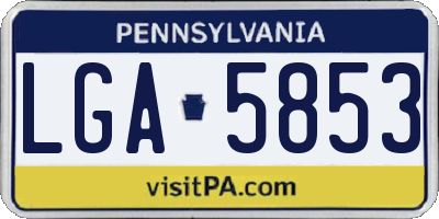 PA license plate LGA5853