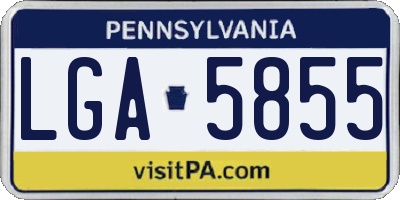 PA license plate LGA5855