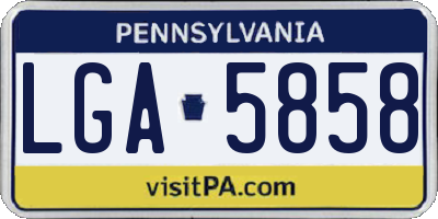PA license plate LGA5858