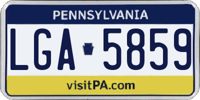 PA license plate LGA5859