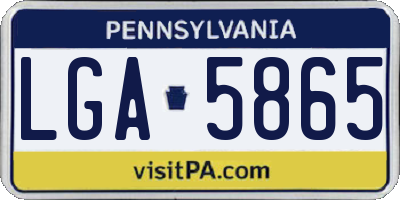 PA license plate LGA5865