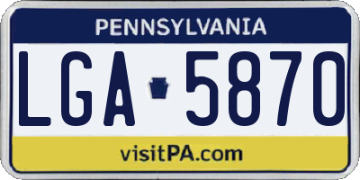 PA license plate LGA5870