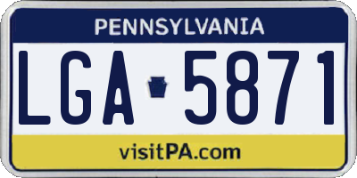 PA license plate LGA5871