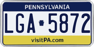 PA license plate LGA5872