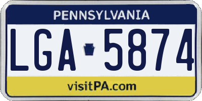 PA license plate LGA5874